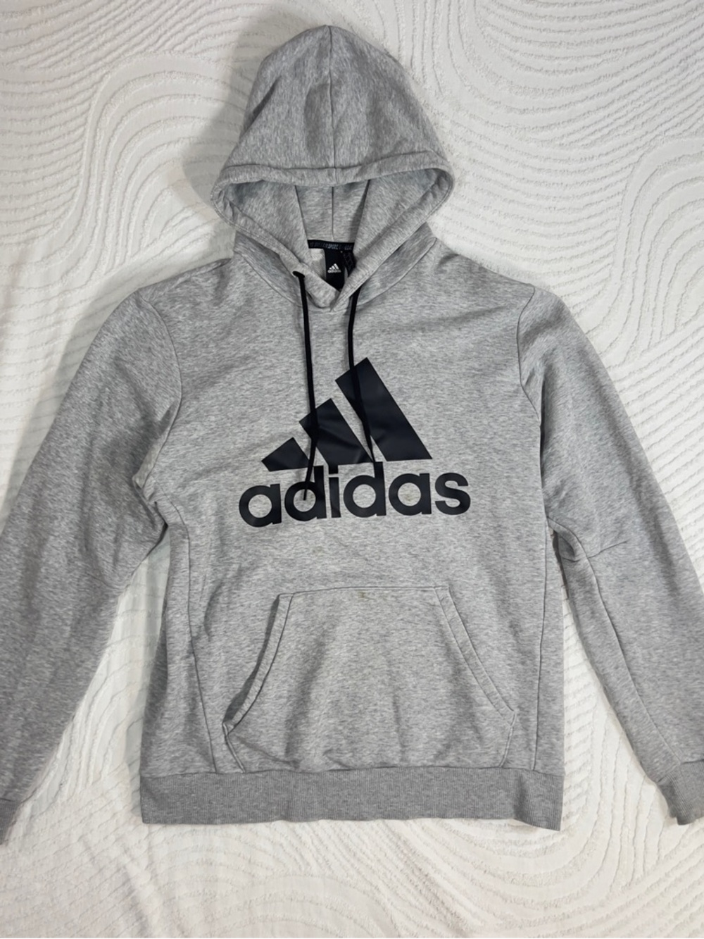 adidas Gray Hoodie with Black Trefoil Logo